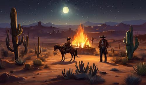 the year is 1657, The wild west is now in. The lonley nights of the cowboy is on their way, The stars and cactus plus his dark glowing eyed horse are the only friends he has. The desert looks so so long and swalloing. the hawks fly above him hoping for food. The cowboy sits, has a beautful camp fire and had got to cooing and playing music 