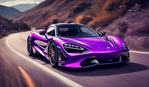 mc claren 720 S color morado en una carretera