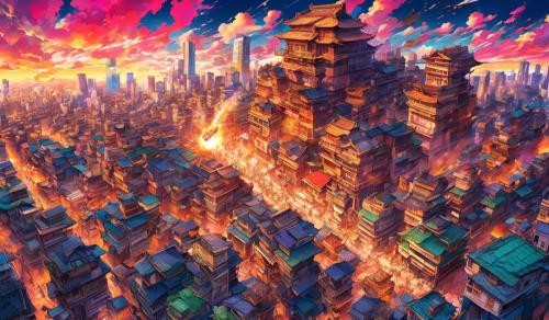 Sukuna destroying a city