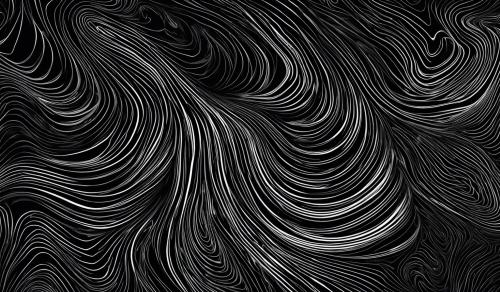 Black background with white swirly lines