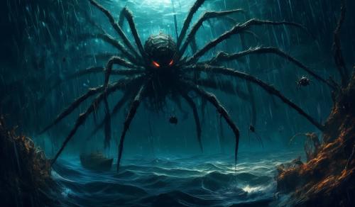 the fear of spiders makes me plunge into the dark abyss of the ocean