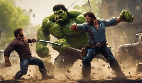 Arthur Morgan fights hulk