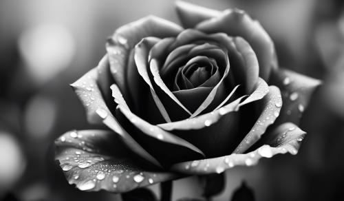 Black and white rose