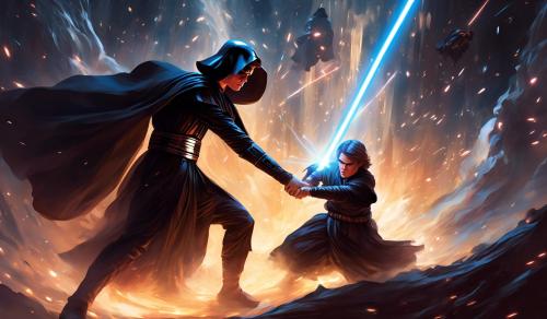 Anakin skywalker fighting darth vader