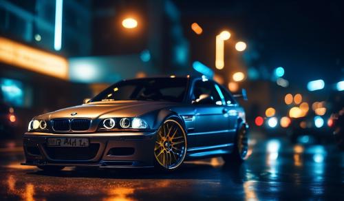 A m3 e46 parked at a robot at night. Photo form the front