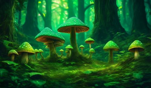 Trippy mushroom green