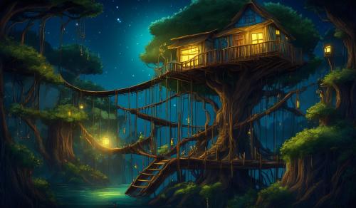 adventure time tree house (night)