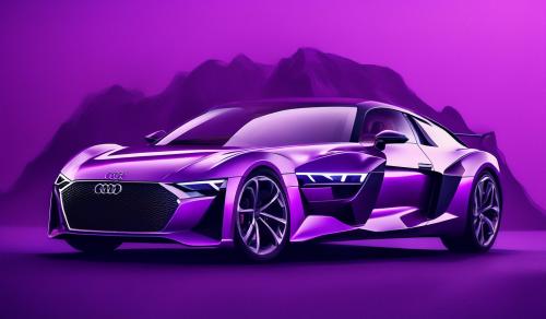 audi with purple background