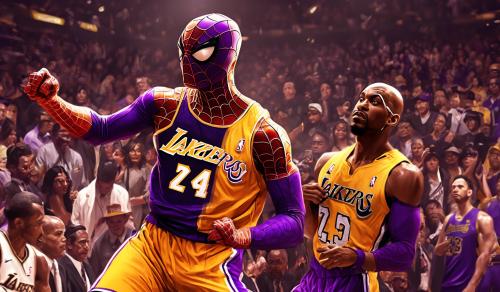 Spiderman gangster con jersey de los lakers