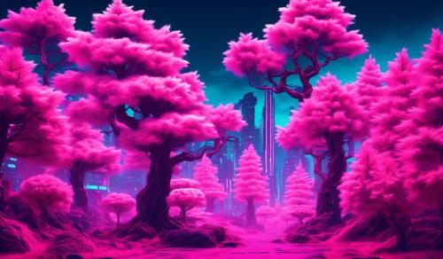 Pink fluffy trees 