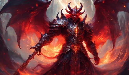 Epic realistik Armored Devil King LeonBloody aura