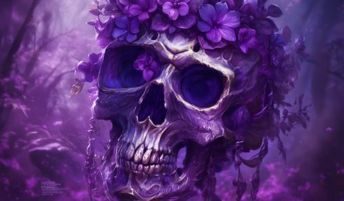 Skeleton purpel head