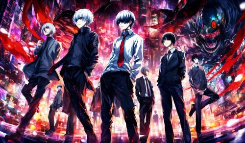 Tokyo ghoul main characters 4k sharp image