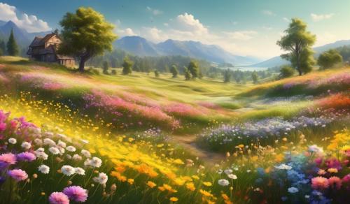 beautiful meadow of flowers