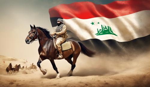 Iraq flag with horse