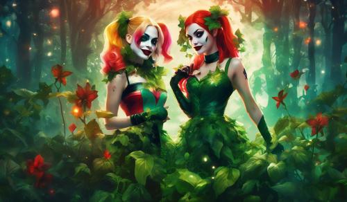 Harley Quinn and poison ivy