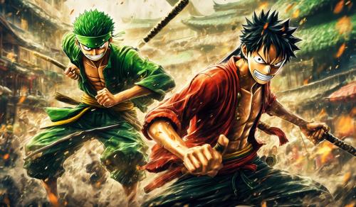 Luffy and Zoro in action together