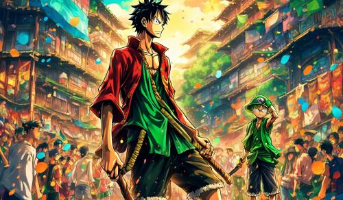 Luffy standing next to zoro