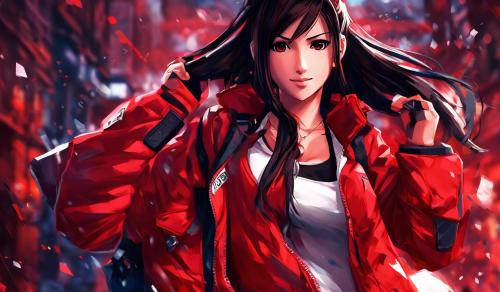 tifa in red jacket