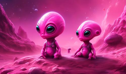 Pink  baby alien