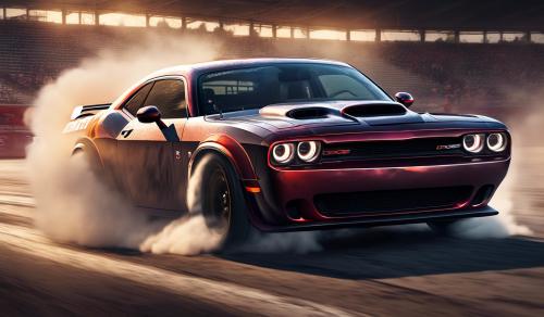 Dodge hellcat doing a burnout