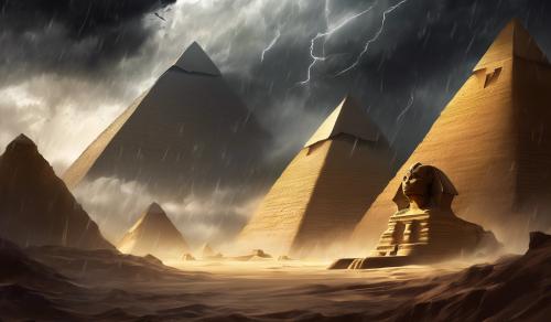 draw the pyramids and sphinx in a storm