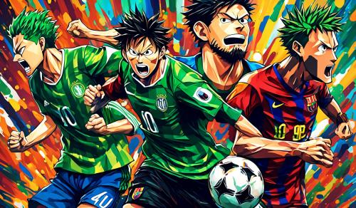 luffy and zoro versus messi and ronaldo in football match