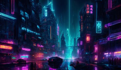 Neon 2055 dark city