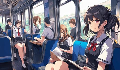 School girl on the train