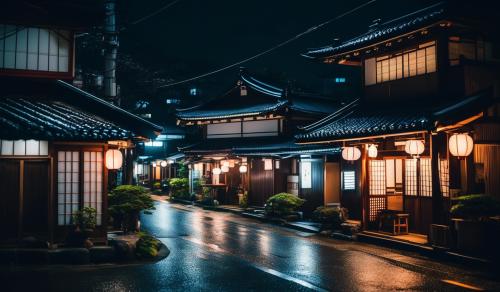 Japan street house night lightroom