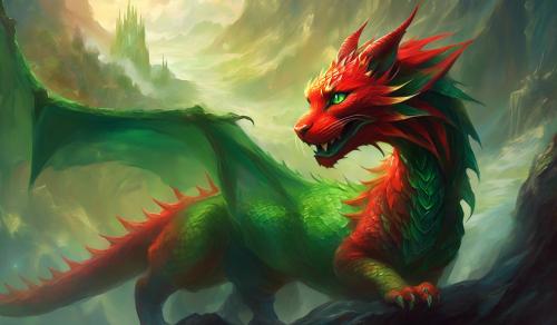 a red an green dragon cat hybrid