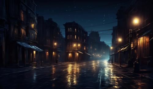 Empty dark street night