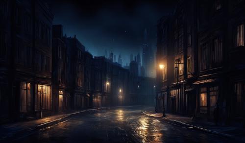 Empty dark street night