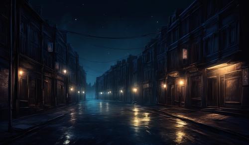 Empty dark street night