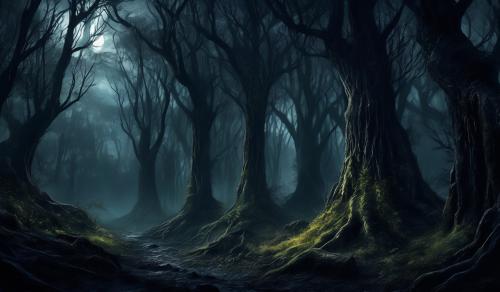 Dark gothic forest