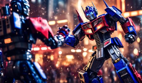 Optimus prime fighting Kendrick Lamar