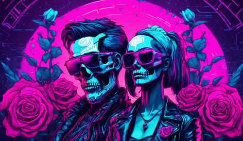 skull couples and roses