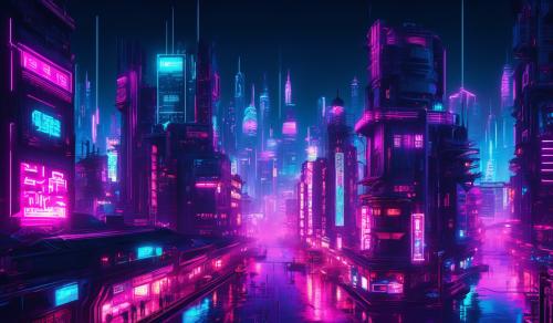 cyberpunk city at night