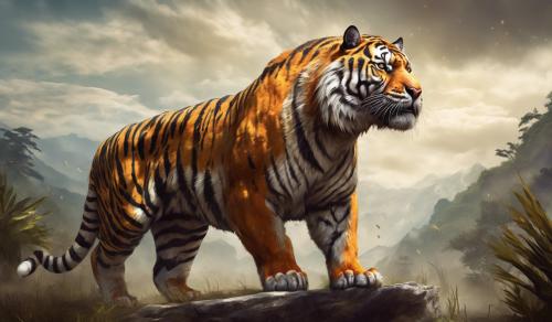 Huge muscular tiger