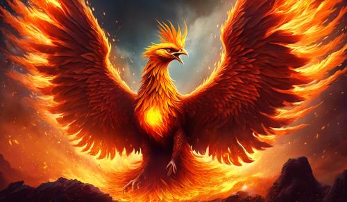 Phoenix rising from the ground