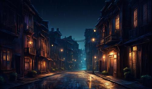 lonely street at night