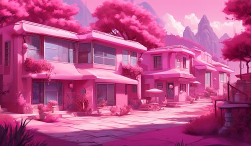 pink, aesthetic, cartoon