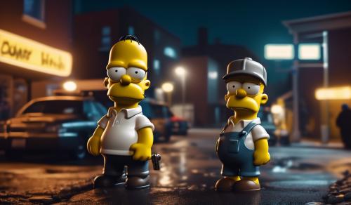 Homer simpsons as a gangster in a ghetto neighbor hood 