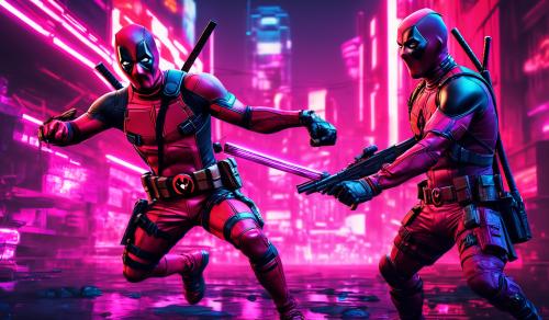 Deadpool fighting deadshot