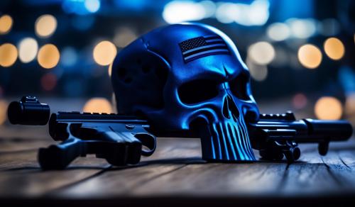 Thin blue line punisher skull