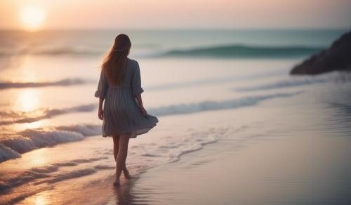 a girl on abeach