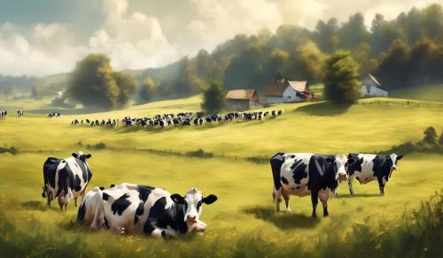 Holstein cows grazing peacefully