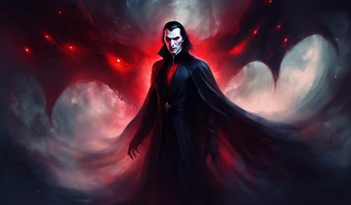 Dracula with red eyes 