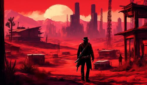 Red dead redemption in cyberpunk universe