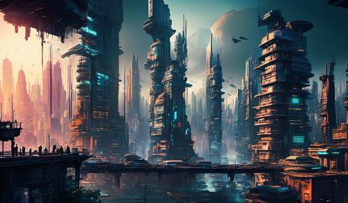 Dystopian Cyberpunk city